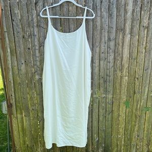 Eileen Fisher White Sandblasted Tencel Dress, Size XL.